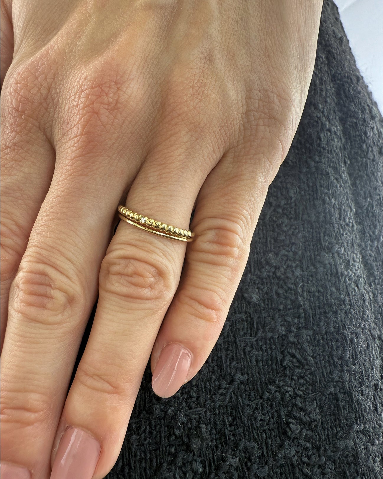 Beaded Diamond Ring