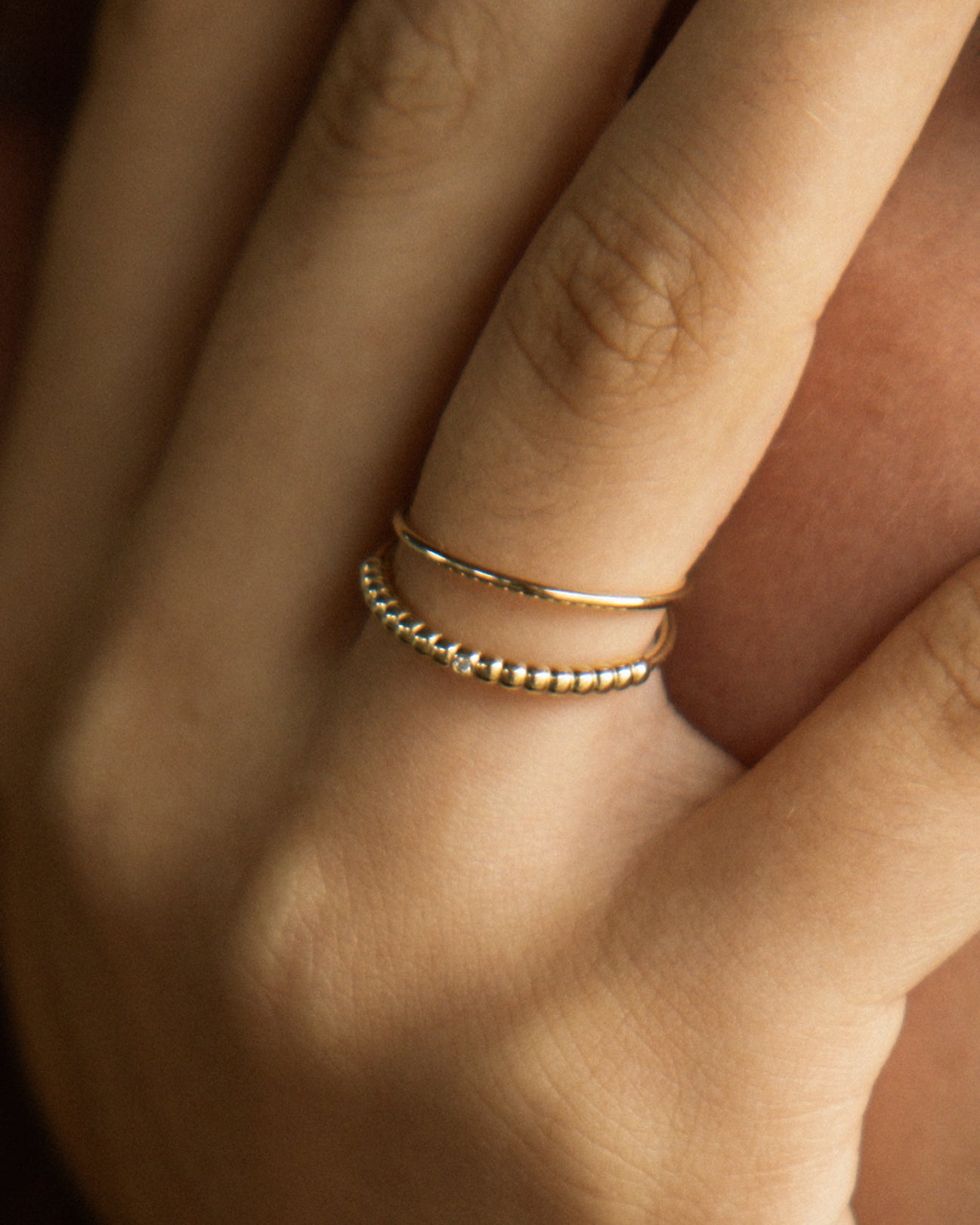 Beaded Diamond Ring