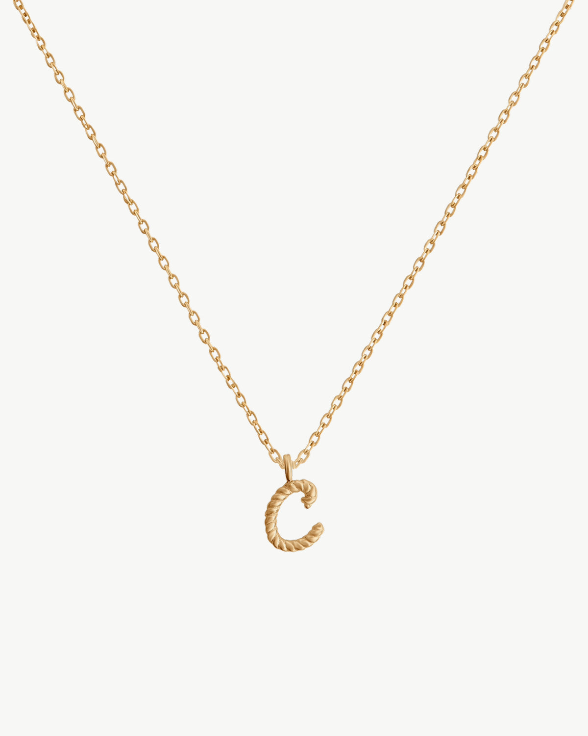Solid Gold Letter C Necklace