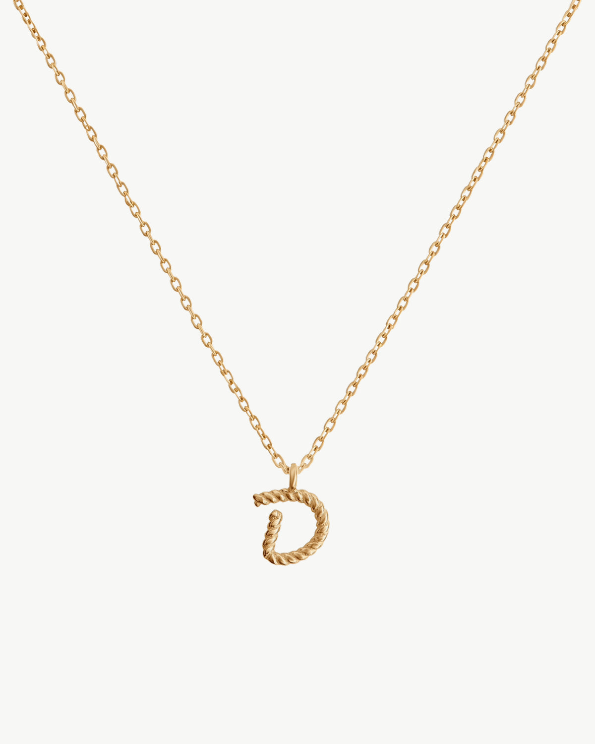 Solid Gold Letter D Necklace