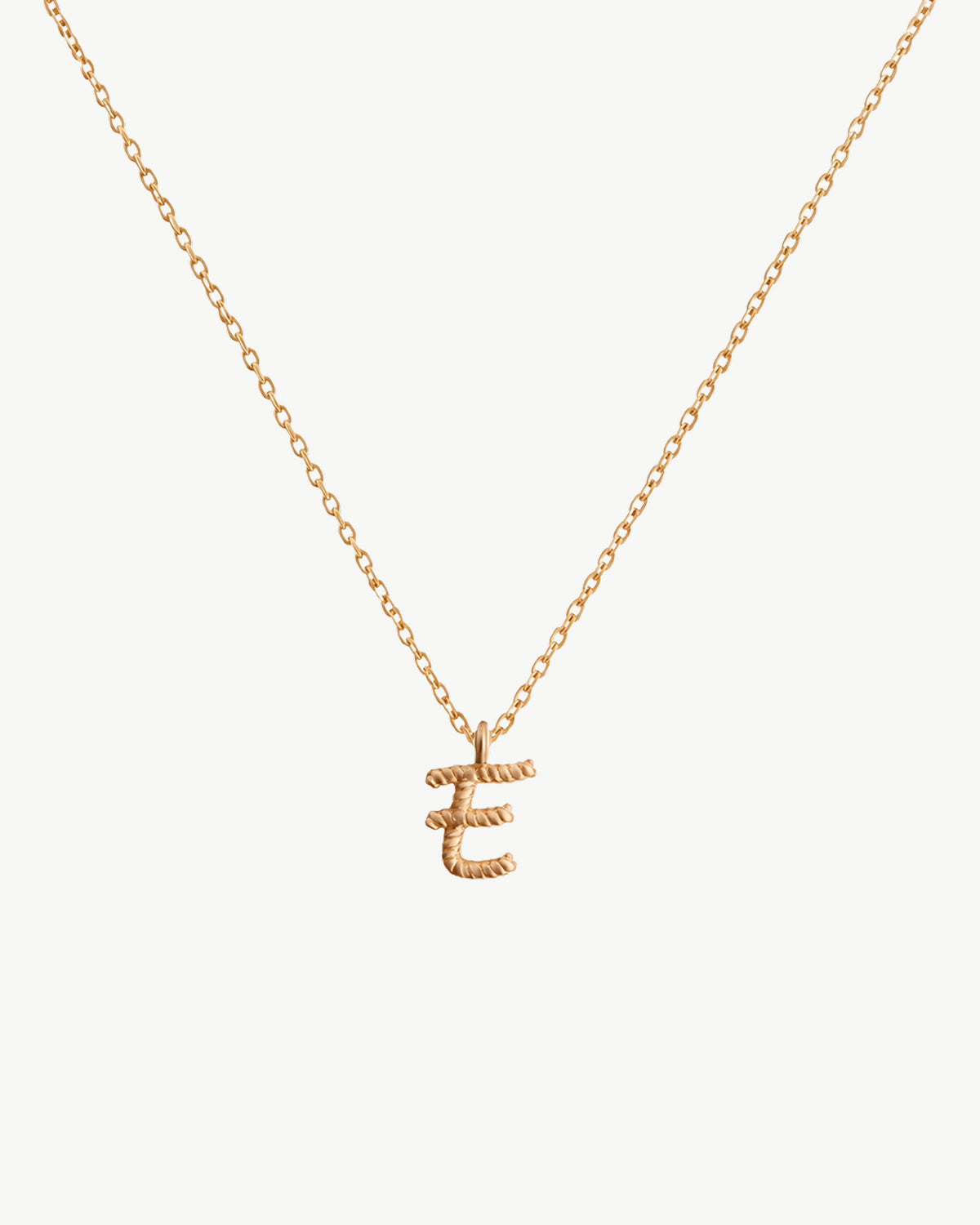 Solid Gold Letter E Necklace