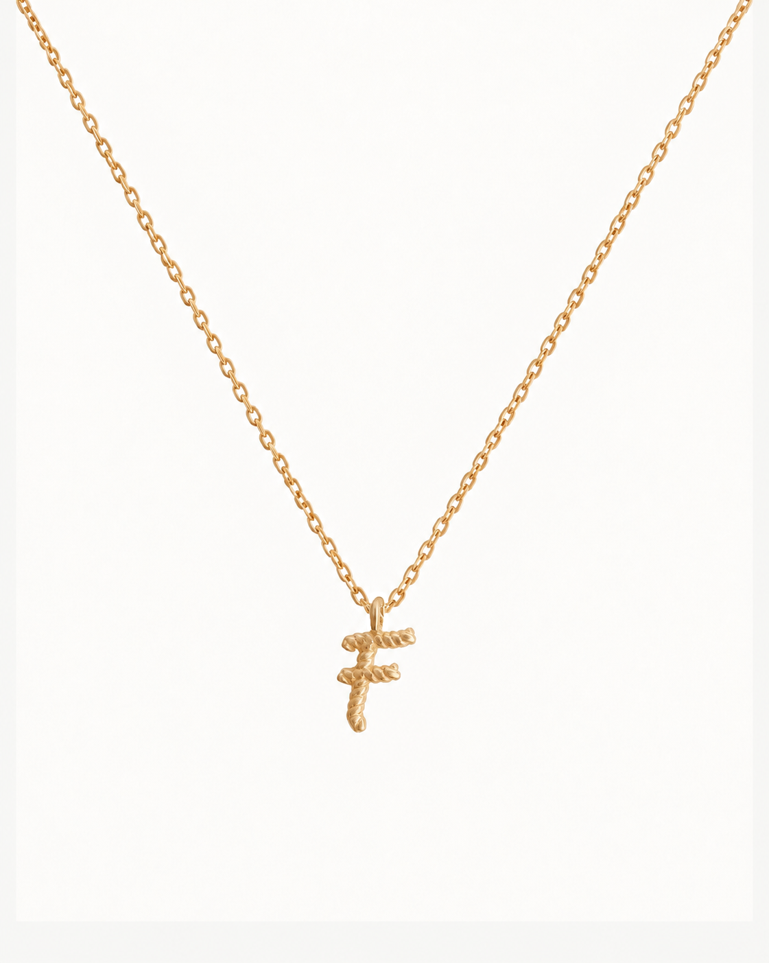 Solid Gold Letter F Necklace