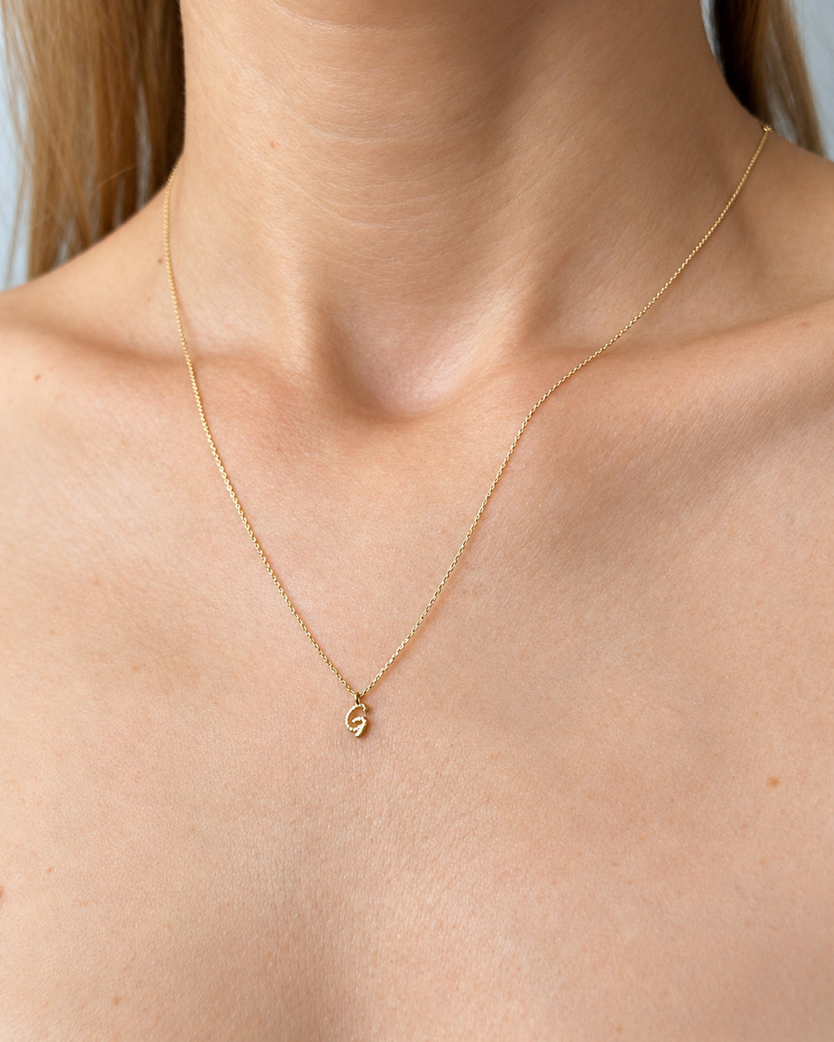 Solid Gold Letter G Necklace
