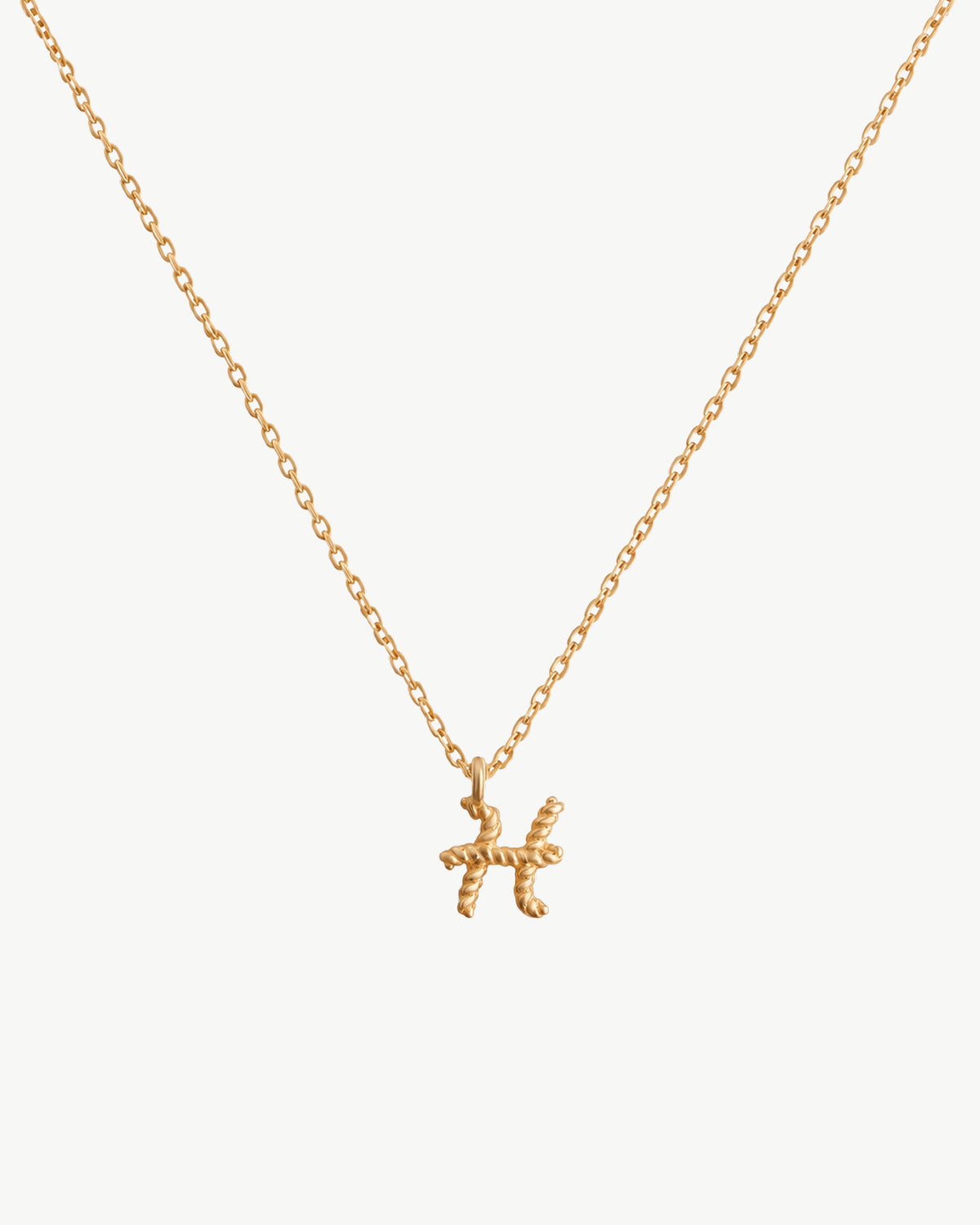 Solid Gold Letter H Necklace