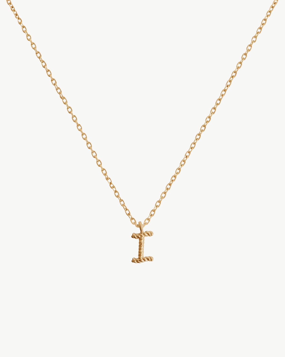 Solid Gold Letter I Necklace