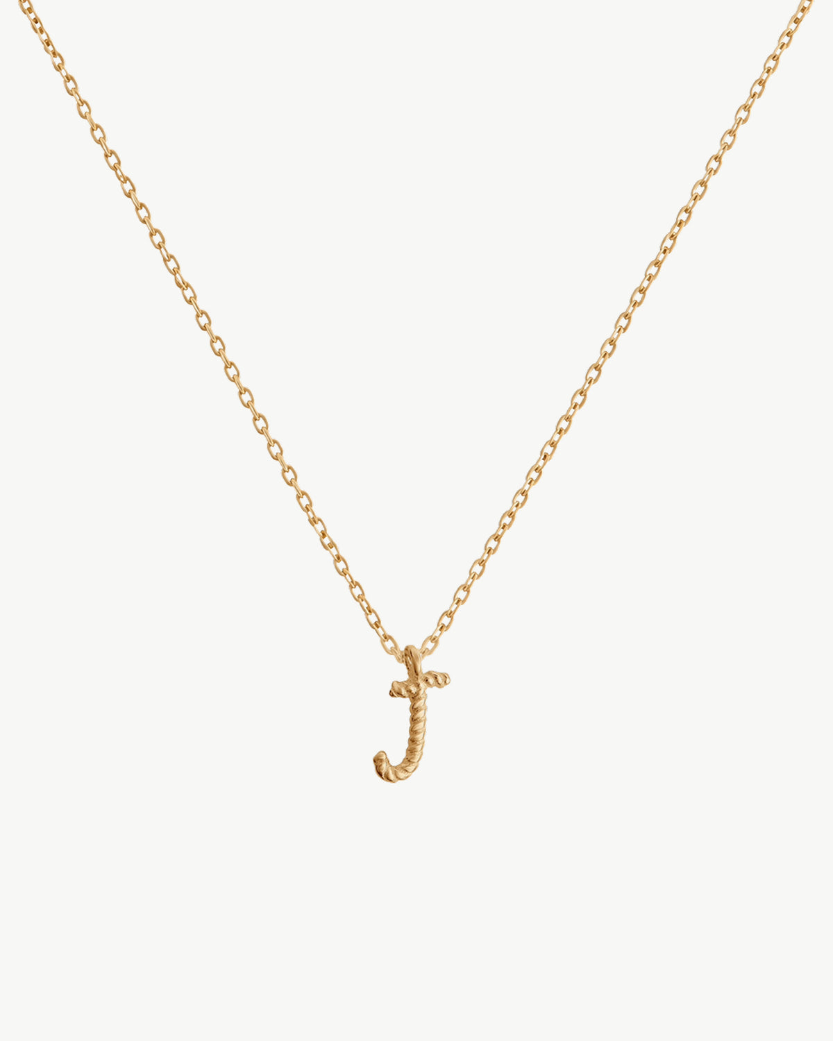 Solid Gold Letter J Necklace