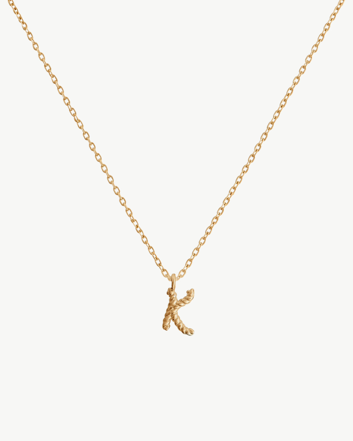 Solid Gold Letter K Necklace