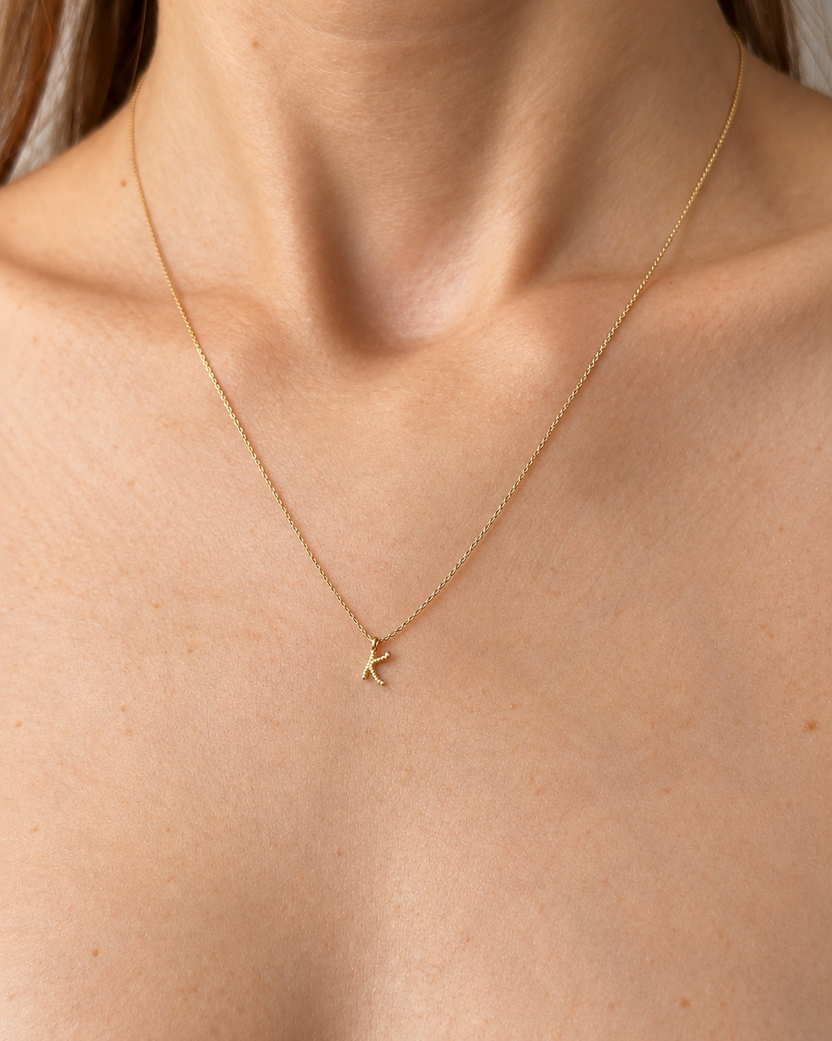 Solid Gold Letter K Necklace