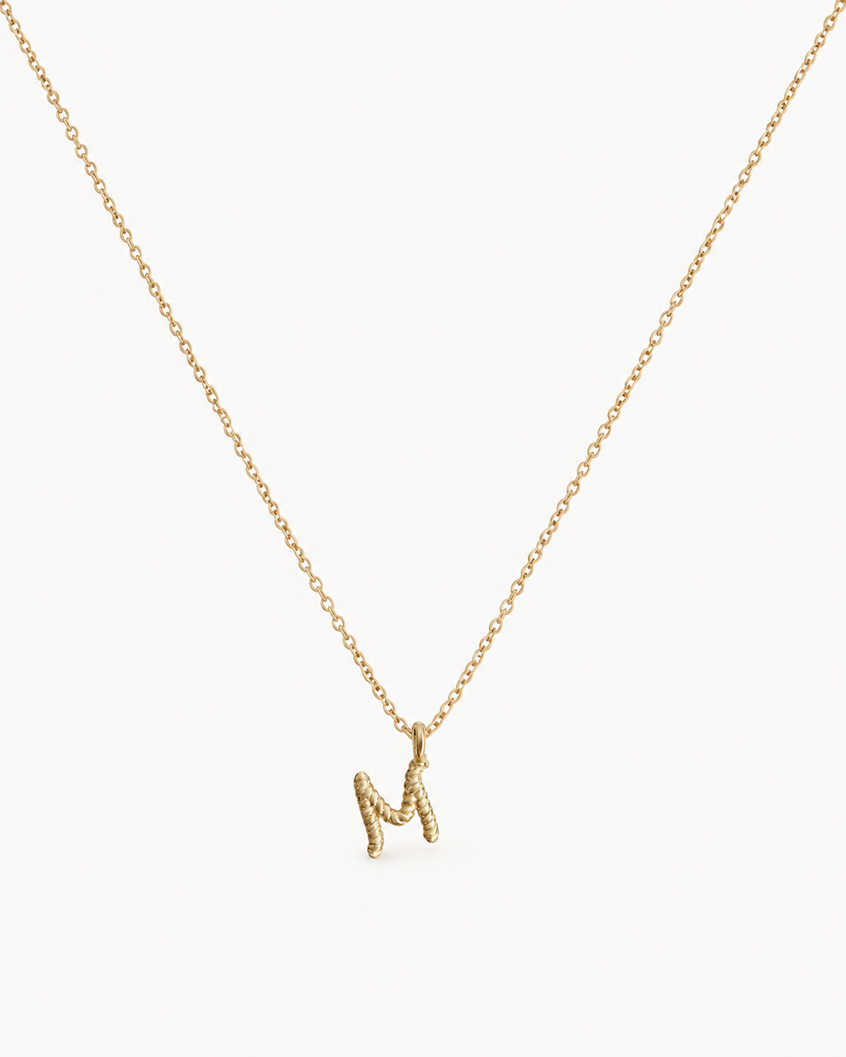 Solid Gold Letter M Necklace