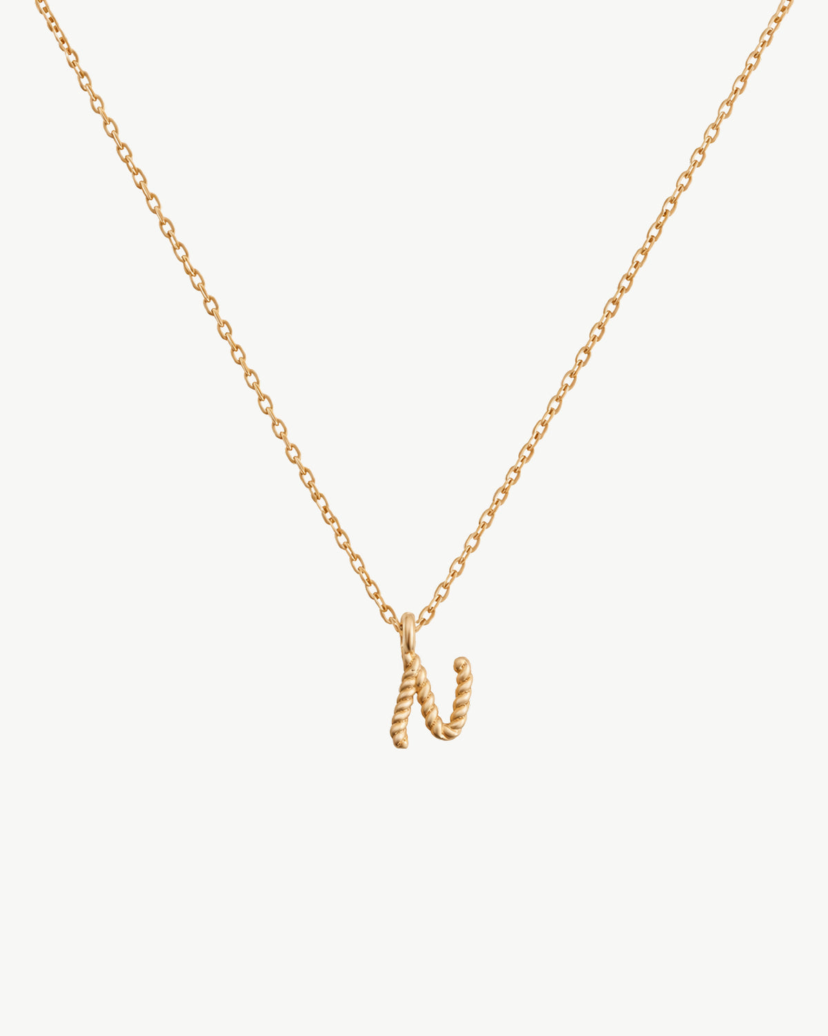 Solid Gold Letter N Necklace