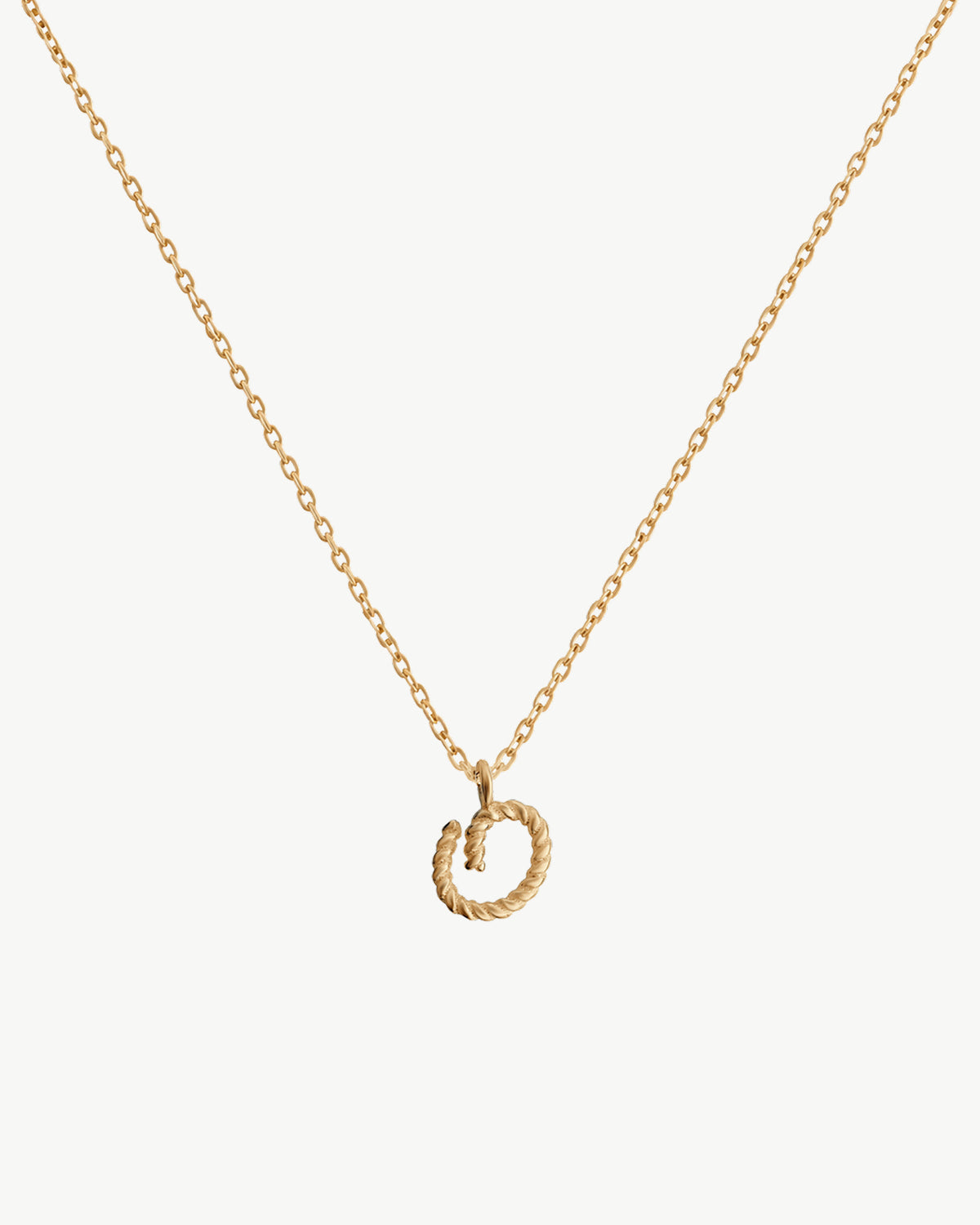 Solid Gold Letter O Necklace