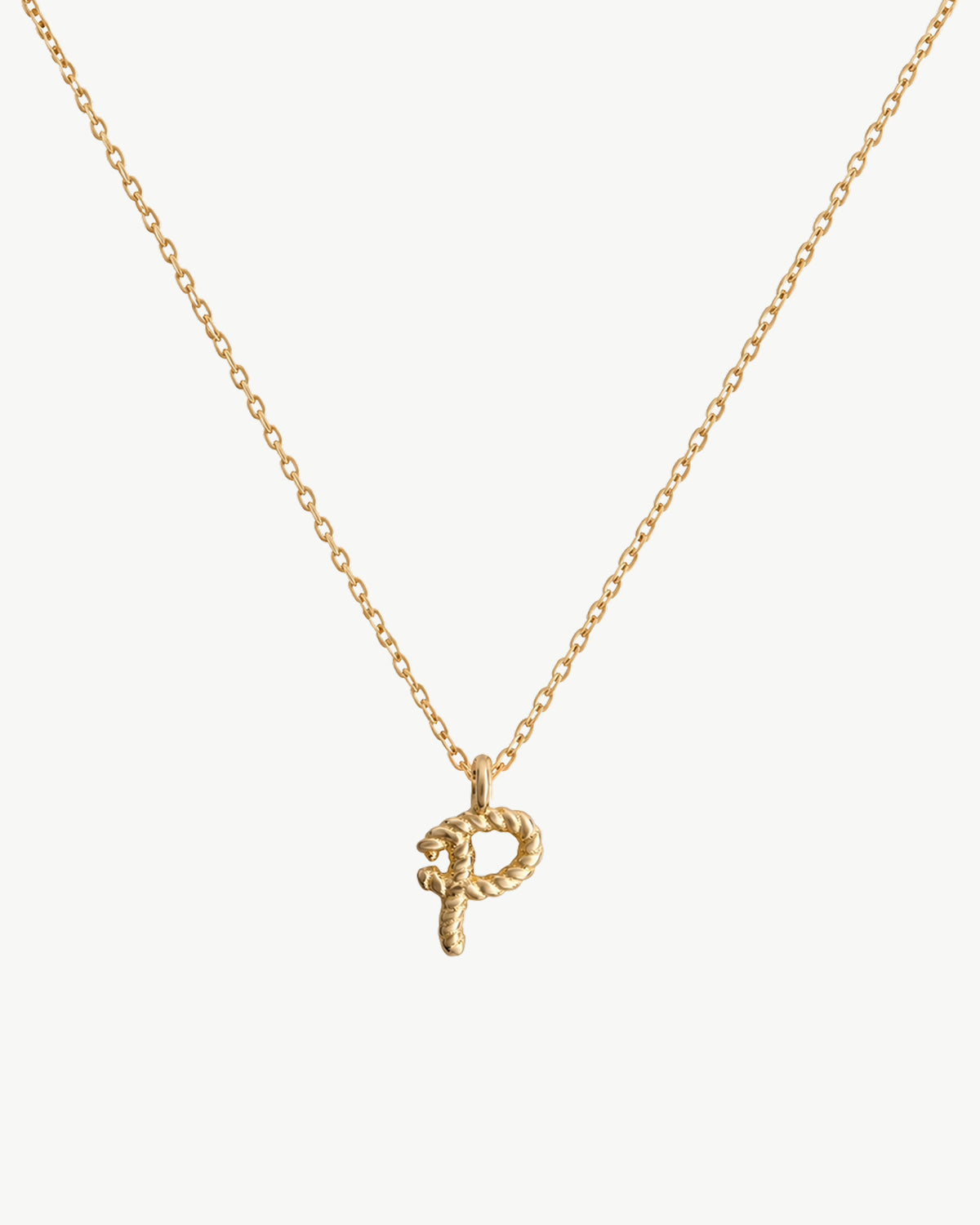 Solid Gold Letter P Necklace