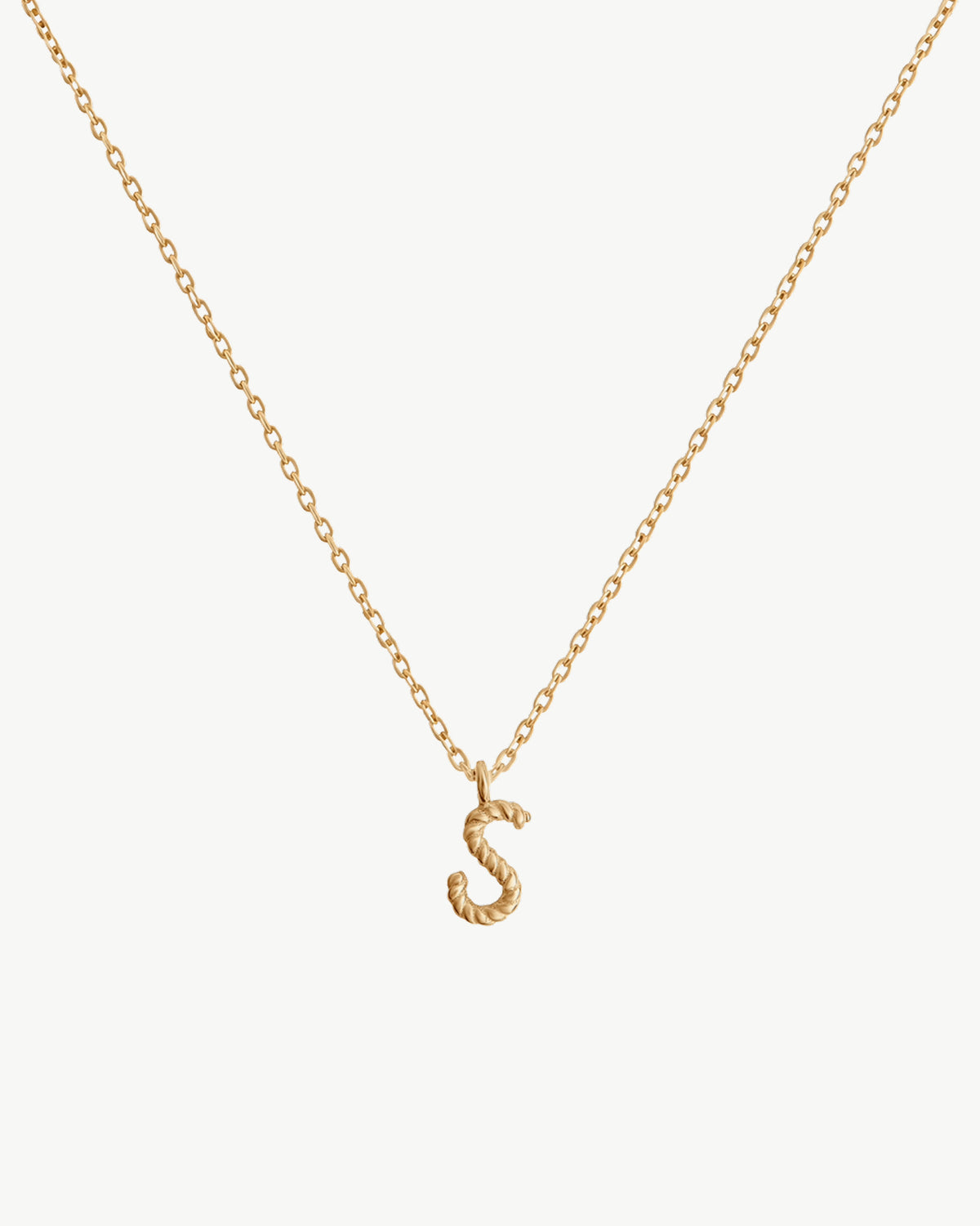 Solid Gold Letter S Necklace
