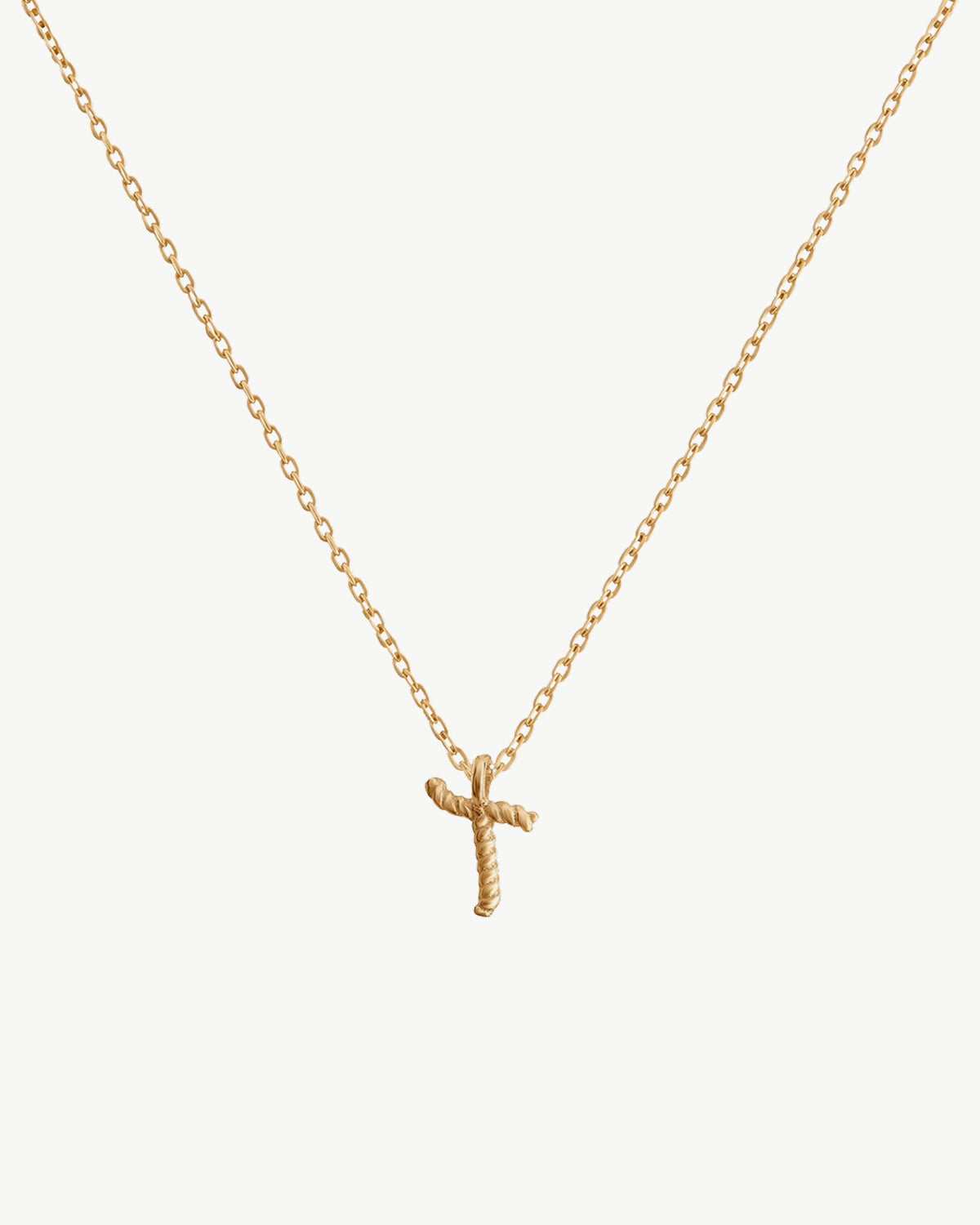 Solid Gold Letter T Necklace
