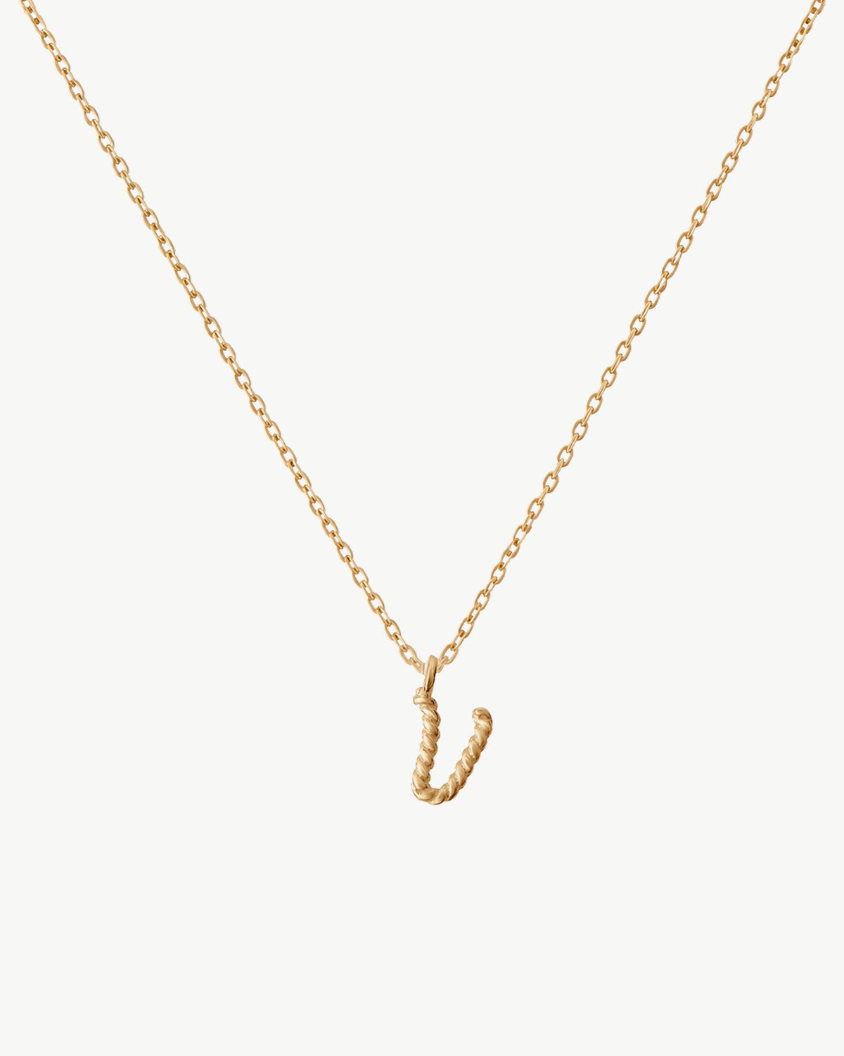 Solid Gold Letter V Necklace