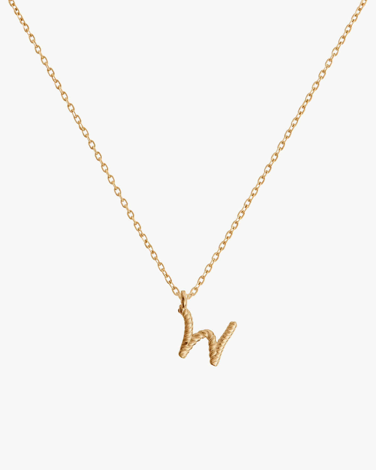 Solid Gold Letter W Necklace