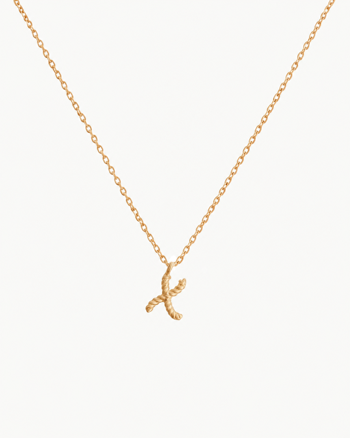 Solid Gold Letter X Necklace