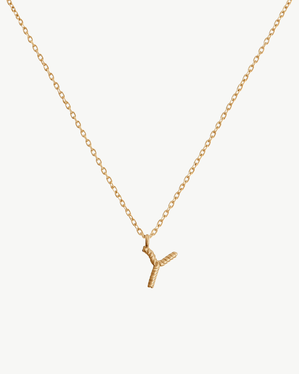 Solid Gold Letter Y Necklace