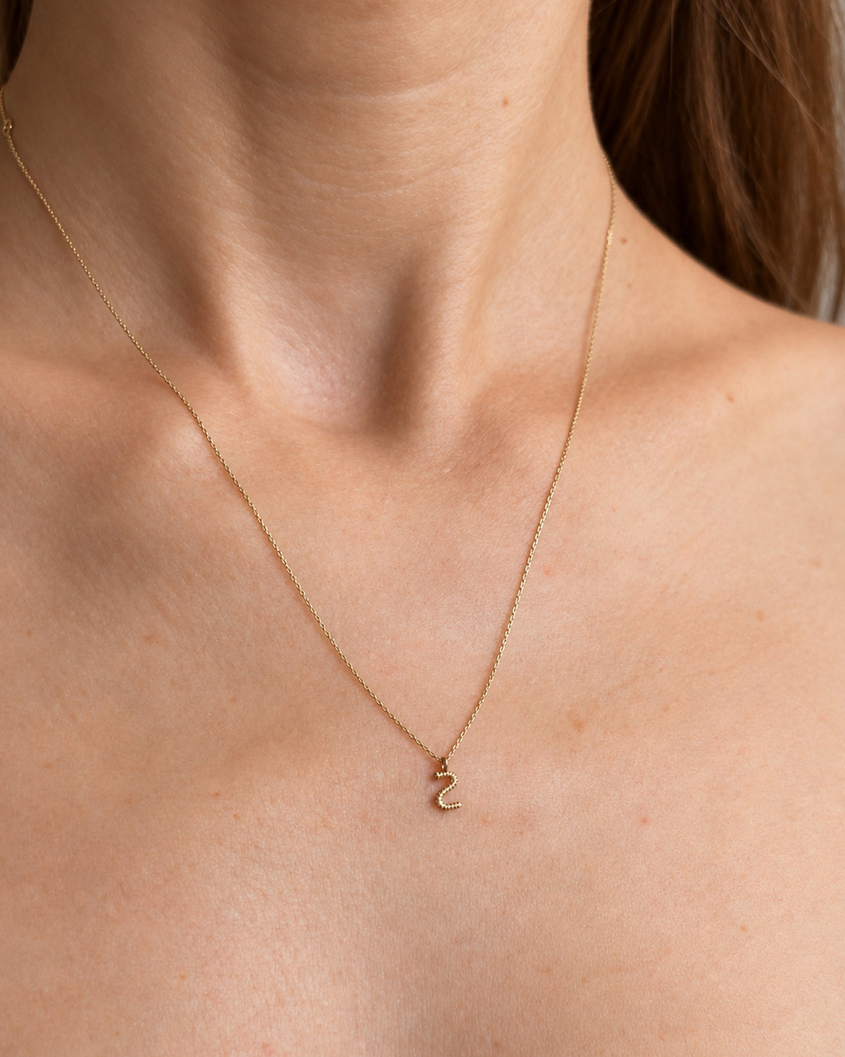 Solid Gold Letter Z Necklace