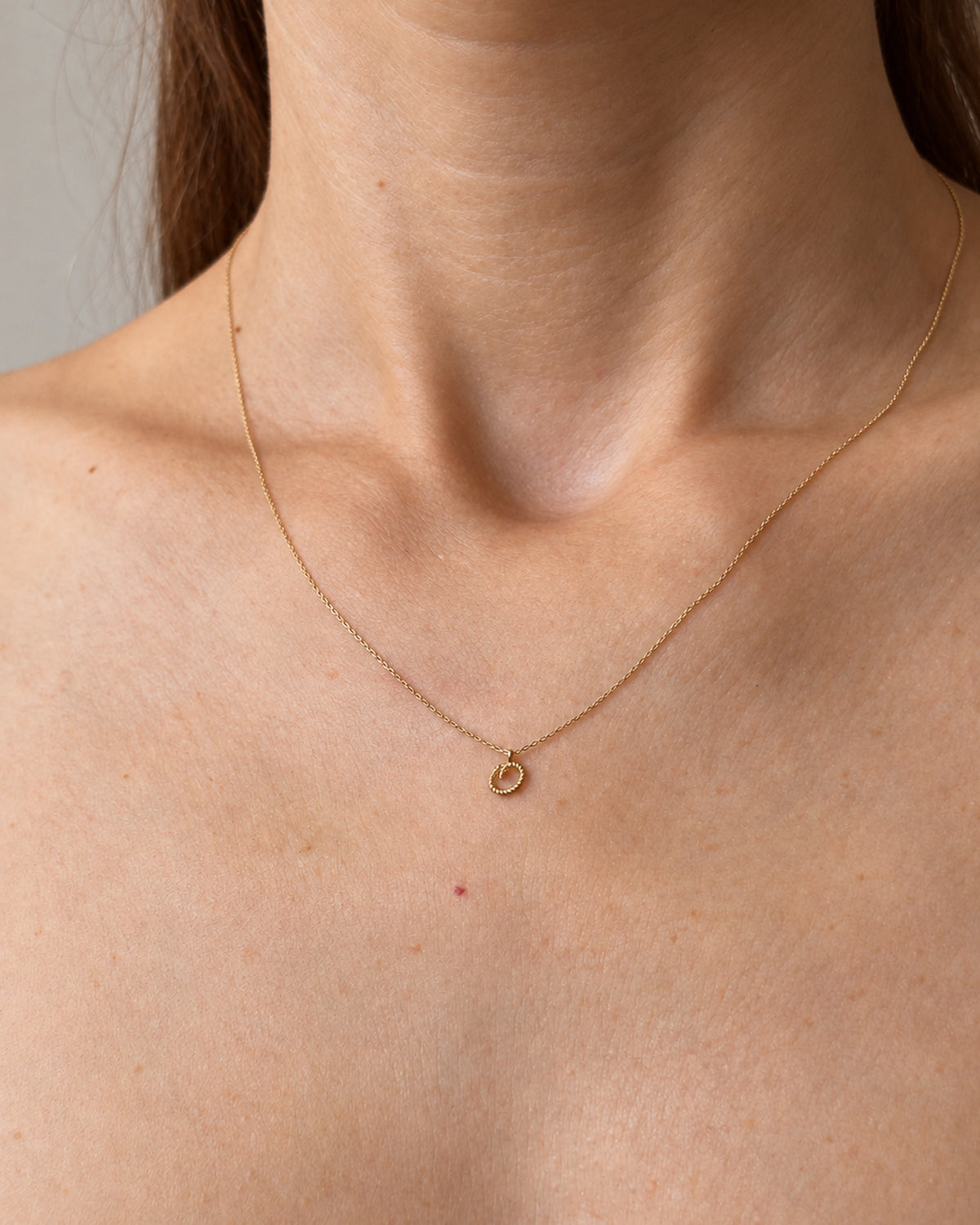 Solid Gold Letter O Necklace