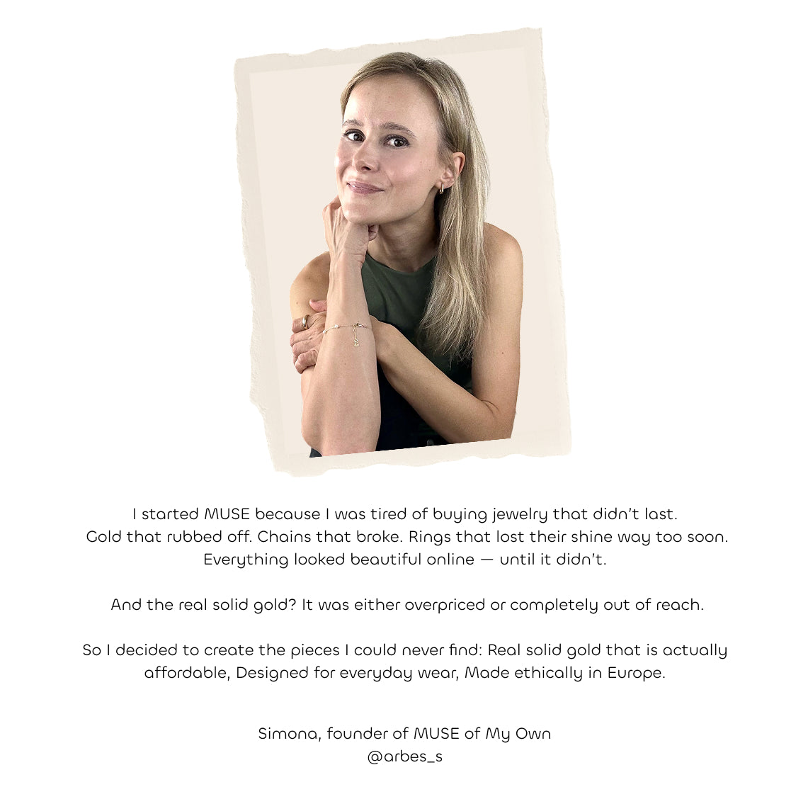 Founder of MUSE of My Own, Simona