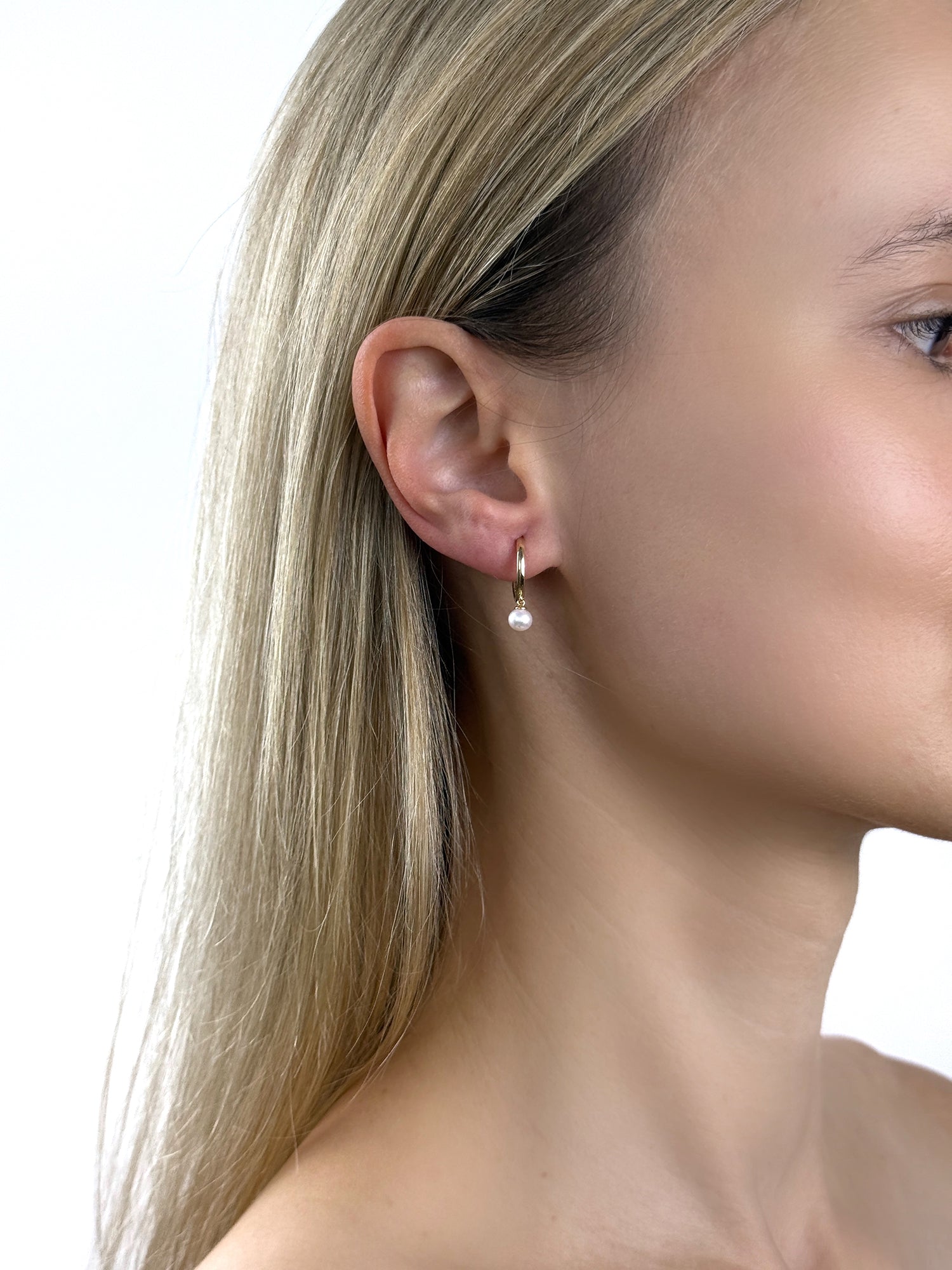 Mini Pearl Hoops (14mm)