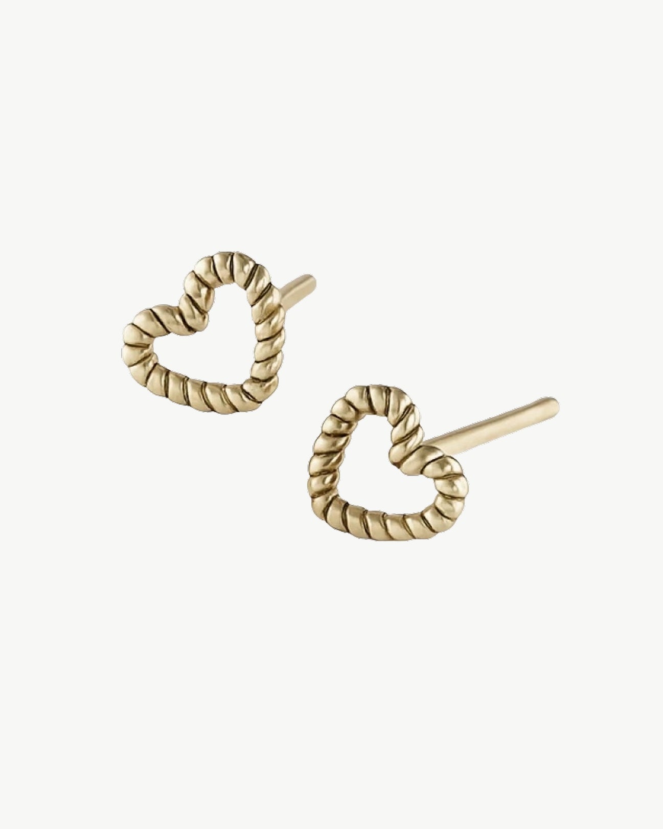 Ribbed Heart Studs