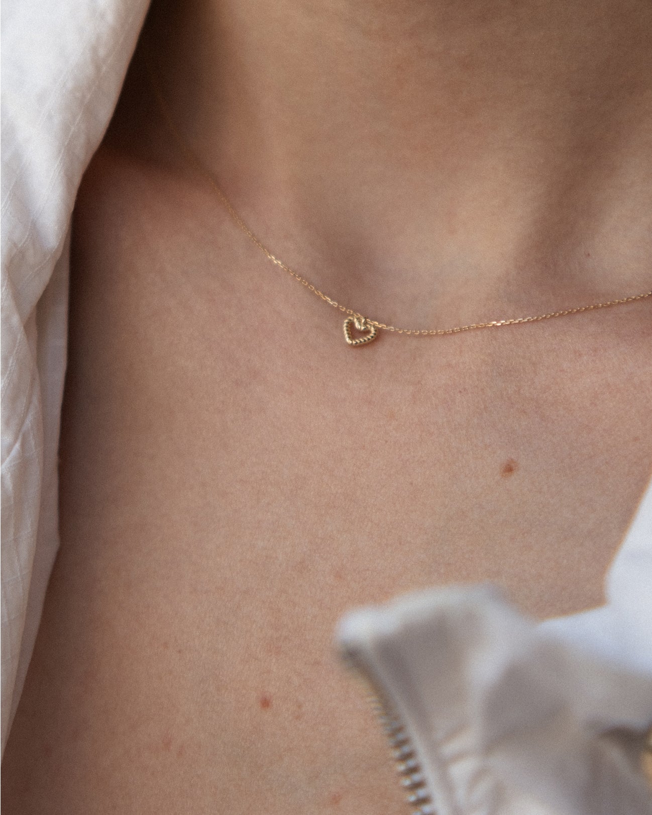 Ribbed Heart Necklace