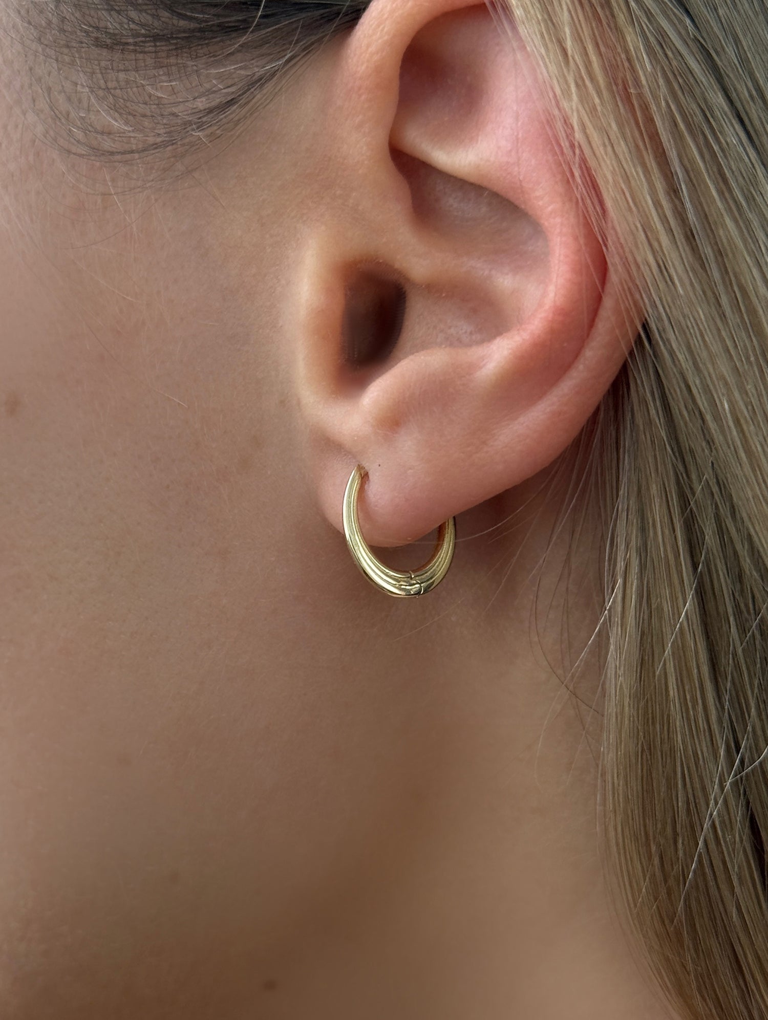 Triple Line Hoop Earrings
